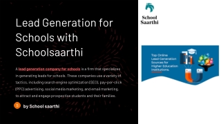 Lead Generation for Schools with Schoolsaarthi