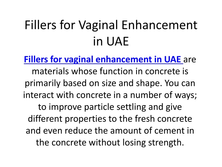 fillers for vaginal enhancement in uae