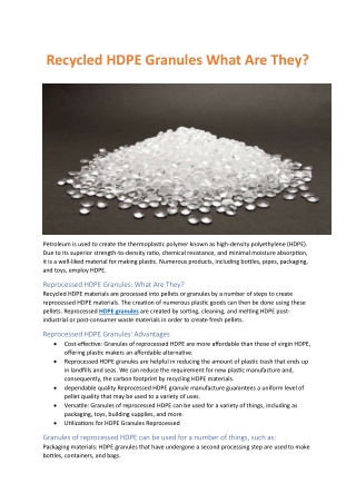 hdpe granules