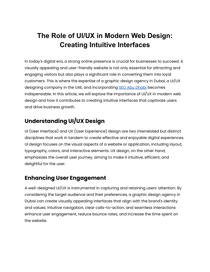 the role of ui ux in modern web design creating