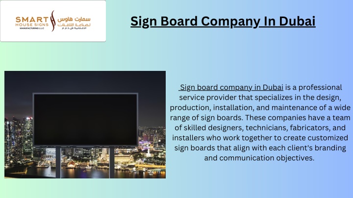 sign board company in dubai