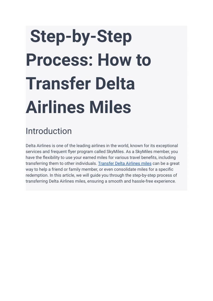 step by step process how to transfer delta