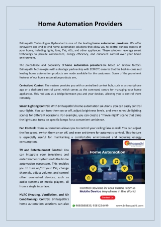 home automation providers