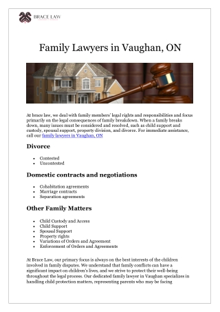 Family Lawyers in Vaughan, ON