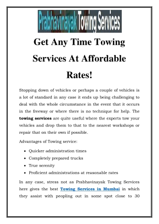 Towing Services in Mumbai Call-7028064871