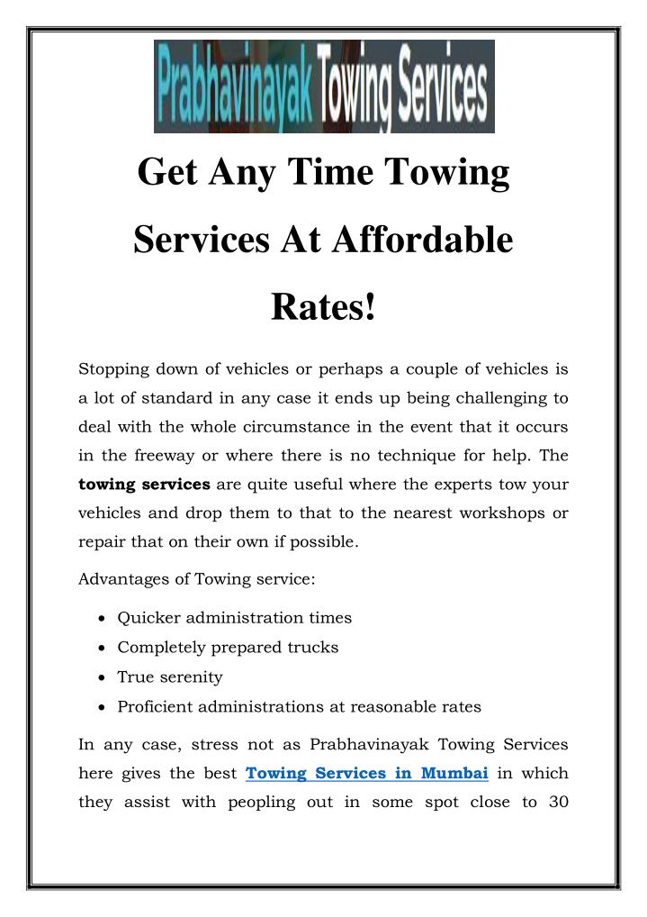 get any time towing