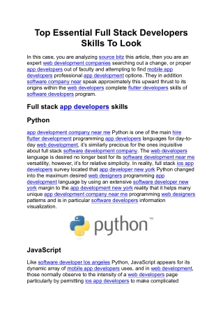 top essential full stack developers skills to look