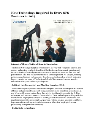 how technology required by every ofs business