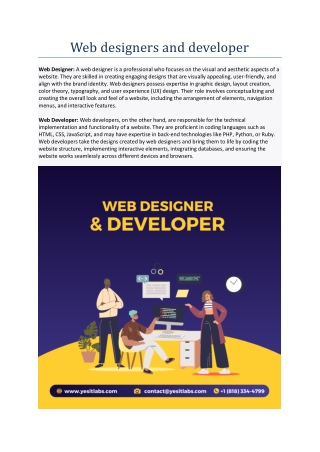 Web designers and developer