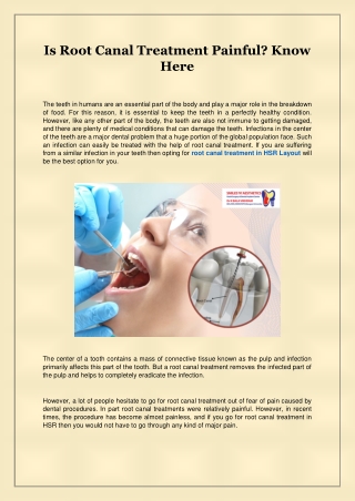 Is Root Canal Treatment Painful? Know Here