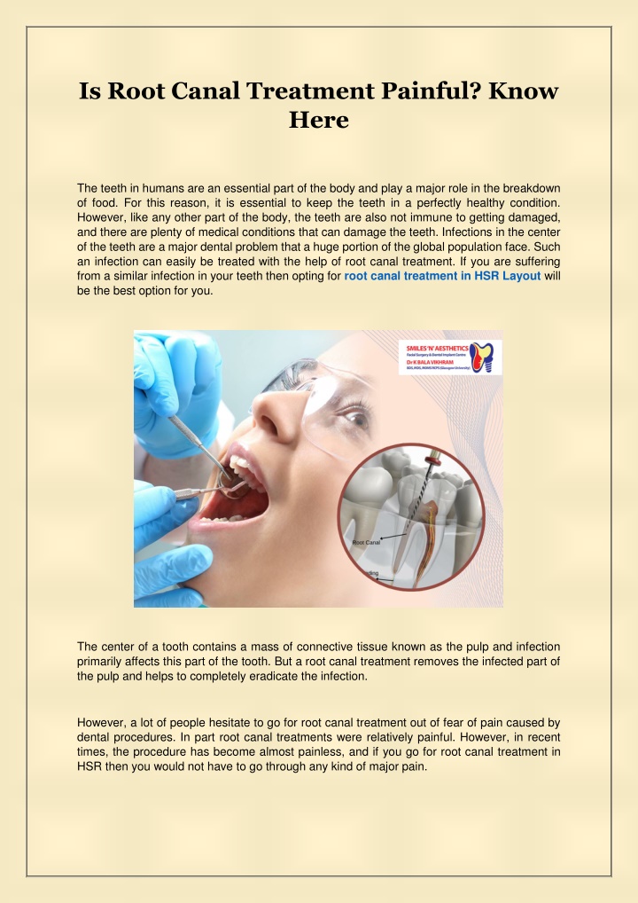 is root canal treatment painful know here