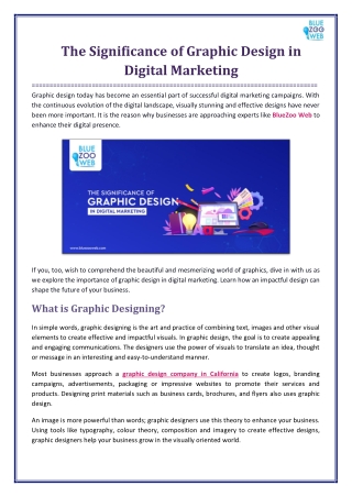 The Significance of Graphic Design in Digital Marketing