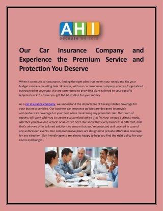 Our Car Insurance Company and Experience the Premium Service and Protection You Deserve