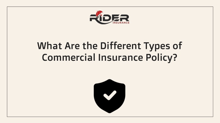 what are the different types of commercial insurance policy