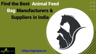 Find the Best  Animal Feed Bag Manufacturers & Suppliers in India