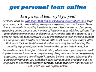 get personal loan online