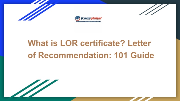 what is lor certificate letter of recommendation