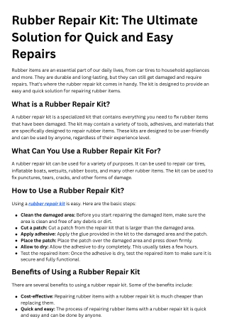 Rubber Repair Kit The Ultimate Solution for Quick and Easy Repairs