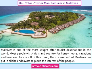 Holi Color powder Manufacturer in Maldives