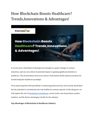 how blockchain boosts healthcare trends