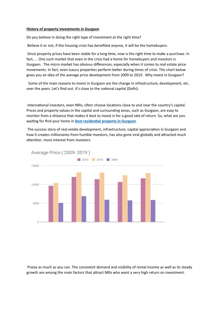 history of property investments in gurgaon