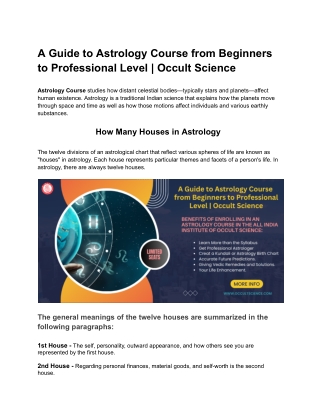 a guide to astrology course from beginners