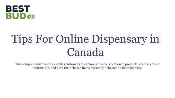 tips for online dispensary in canada