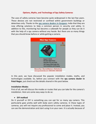 options myths and technology of spy safety