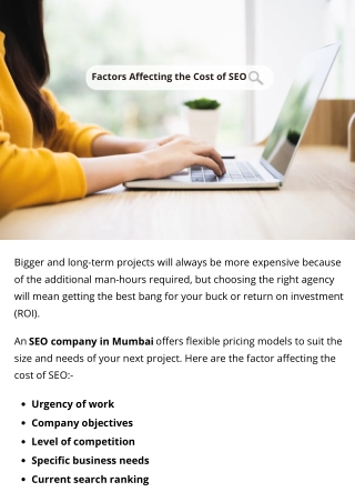 factors affecting the cost of seo