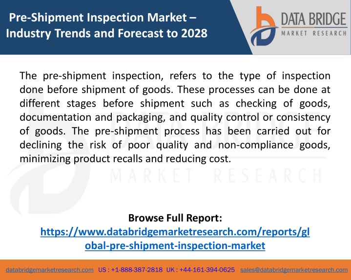 pre shipment inspection market industry trends