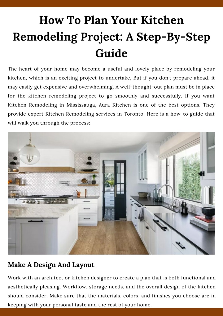 how to plan your kitchen remodeling project