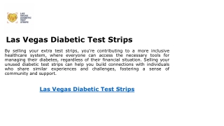 Las Vegas Diabetic Test Strips