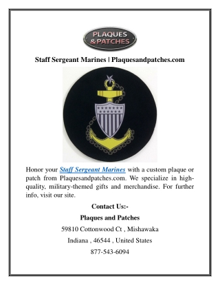 staff sergeant marines plaquesandpatches com