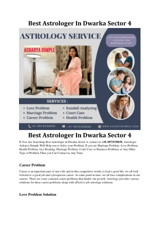Best Astrologer In Dwarka Sector 5 +91-9873530830
