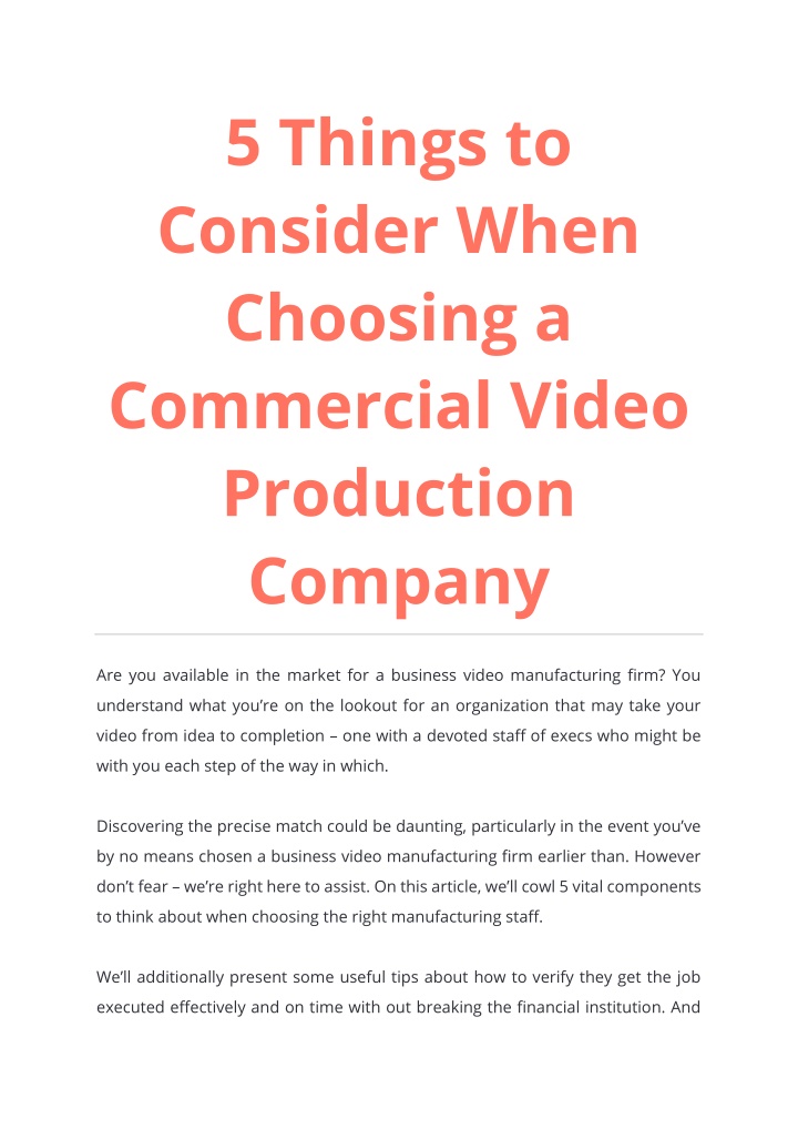 5 things to consider when choosing a commercial