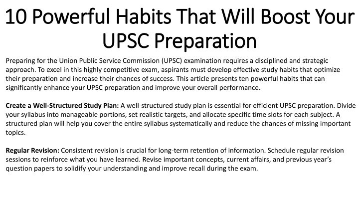 10 powerful habits that will boost your upsc preparation