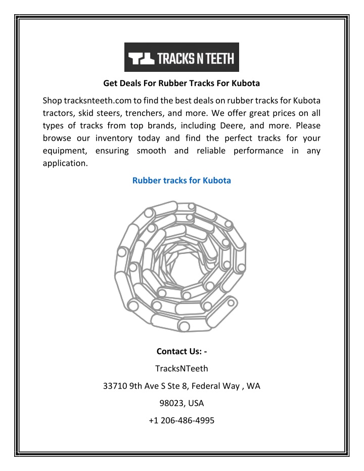 get deals for rubber tracks for kubota