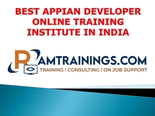 Best Appian Developer Online Training Institute in India