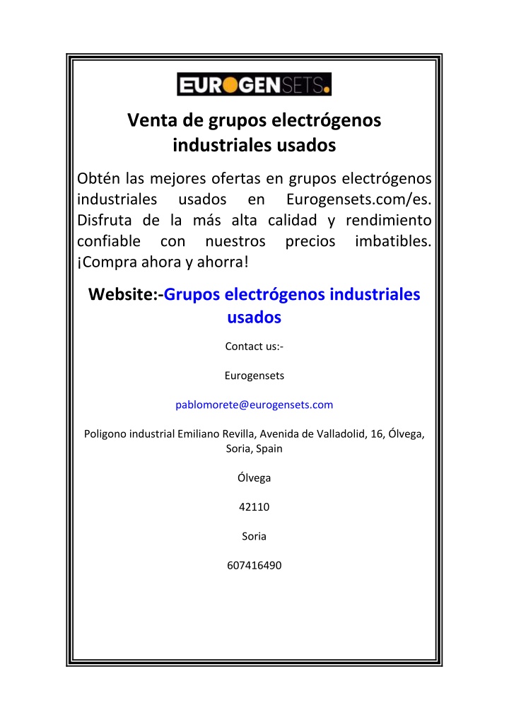 venta de grupos electr genos industriales usados