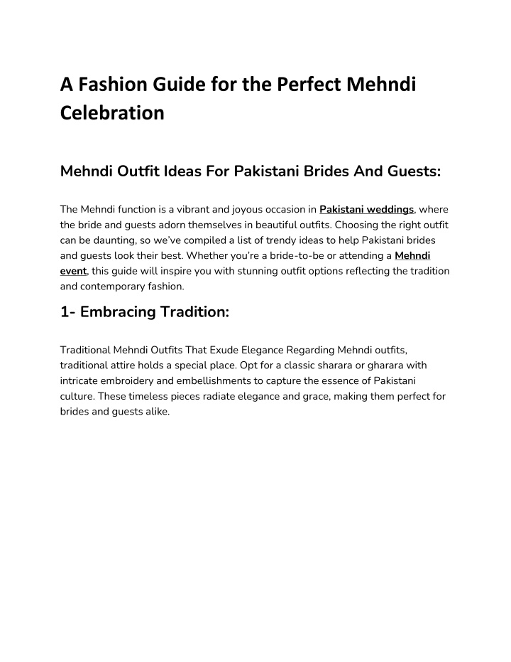 a fashion guide for the perfect mehndi celebration
