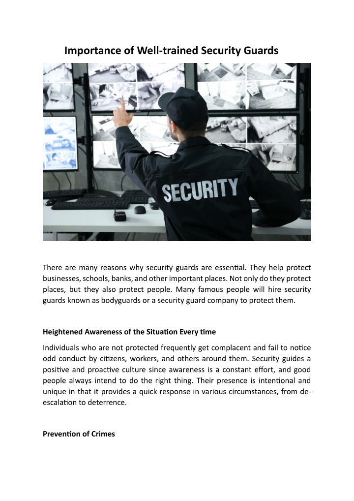 importance of well trained security guards