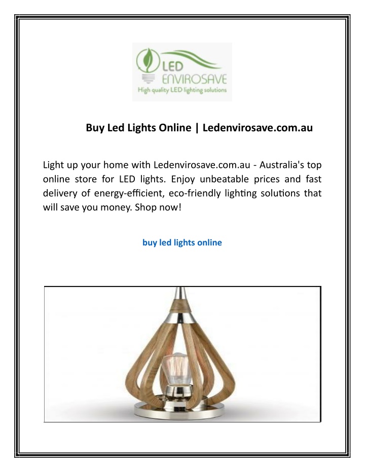 buy led lights online ledenvirosave com au