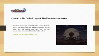 aladdin138 slot online pragmatic play