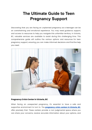The Ultimate Guide to Teen Pregnancy Support