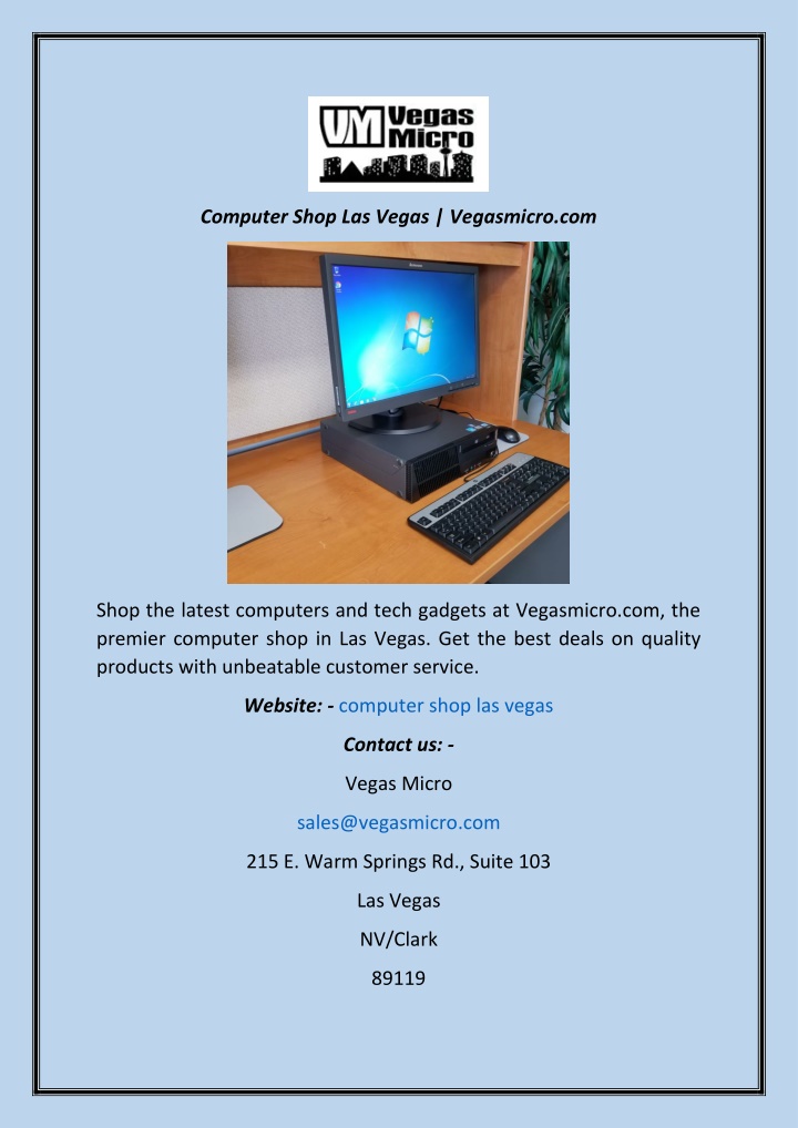 computer shop las vegas vegasmicro com