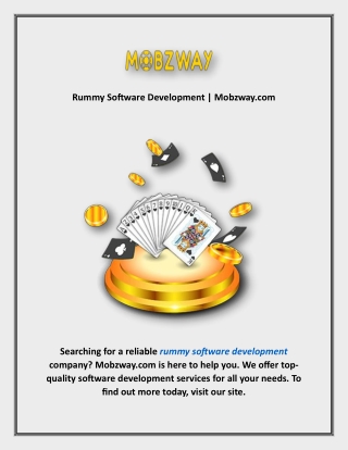 Rummy Software Development | Mobzway.com