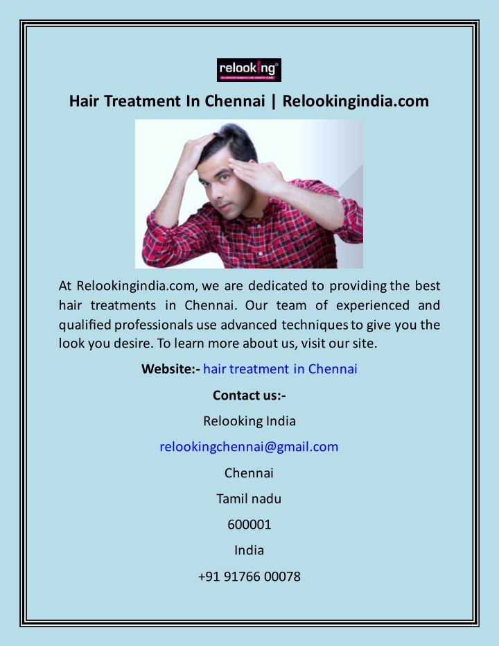 hair treatment in chennai relookingindia com