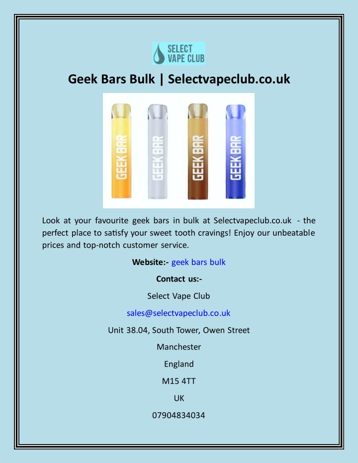 geek bars bulk selectvapeclub co uk