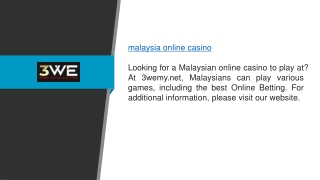 Malaysia Online Casino 3wemy.net