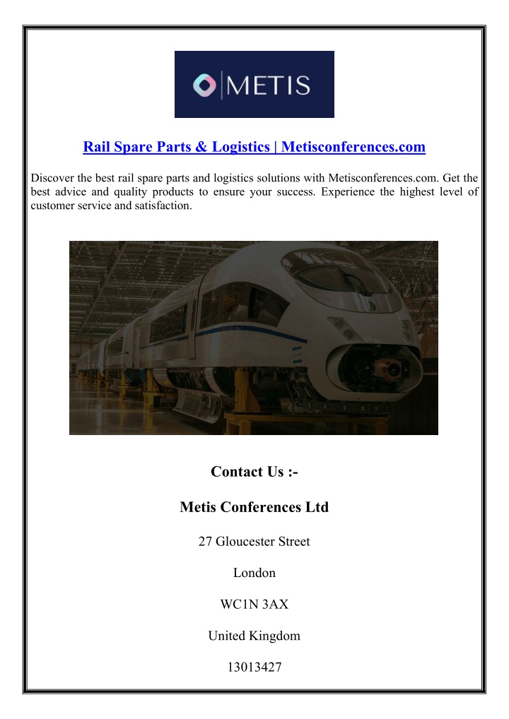 rail spare parts logistics metisconferences com